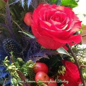 Blue and Red Scottish Style Wreath