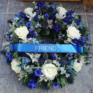 Personalised Blue Scottish Wreath