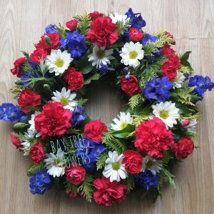 Wreath Red White and Blue